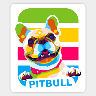 Little Pitbull Colorful Pop Art Sticker